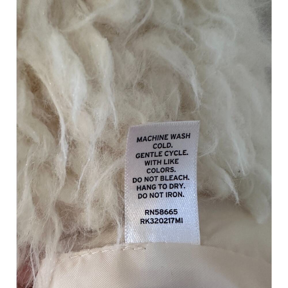 Melrose and Market size large fake fur Ivory sleeveless open teddy women's vest - Picture 3 of 5